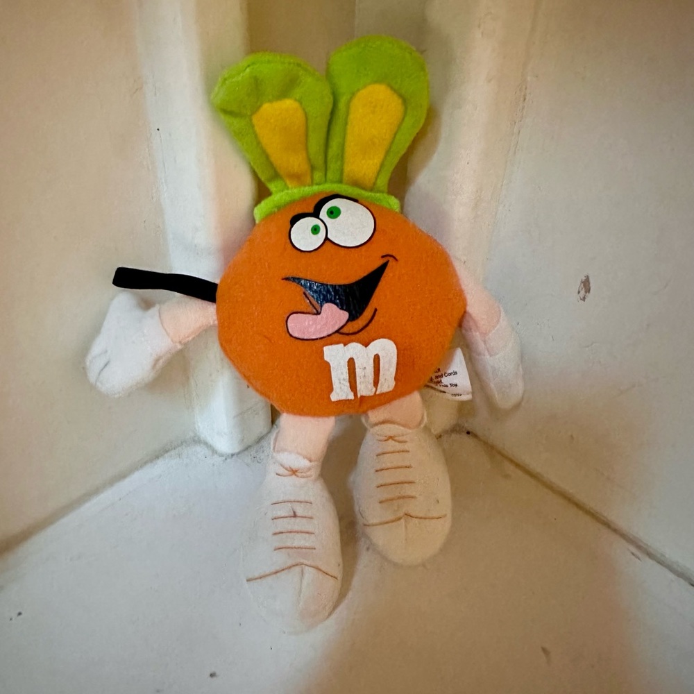 Vintage M&M's Orange Plush Toy Easter Ears year 2005